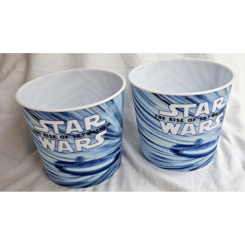 Holographic Popcorn Buckets Star Wars Rise Of Skywalker Promo Set Of 2 Rare!